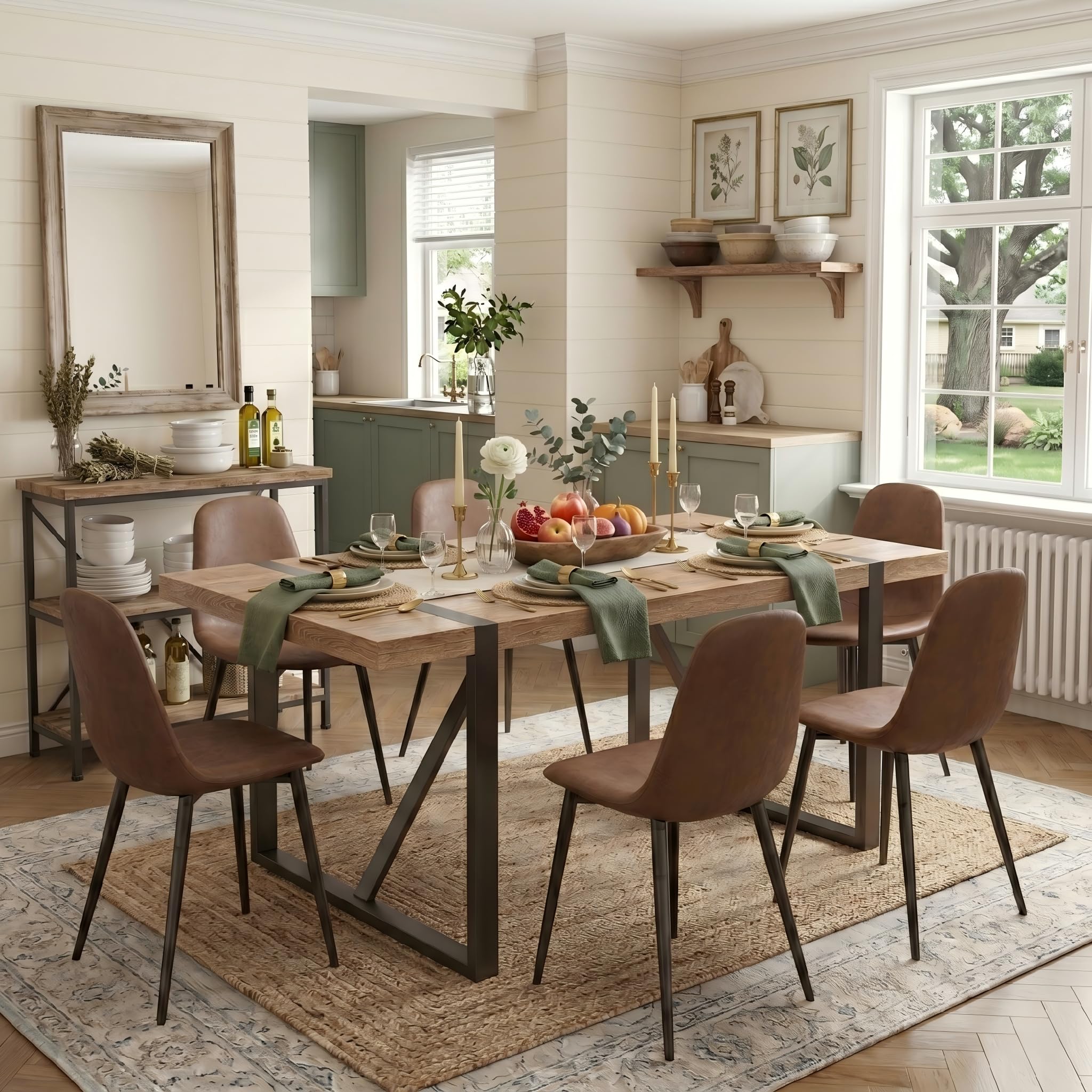Amazon.com: MUUOKY Dinner Table Set for 6, Dining Table Set for 6